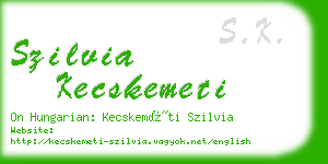 szilvia kecskemeti business card